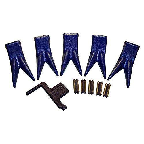H&L Tooth Company Forged in The USA 230TT7 Twin Tiger Backhoe Bucket Teeth + 23FP Flexpins (5-Pack) for Deere, Case, JBC, and More. + Free Remover Tool | 23 | 230 | Made in The USA