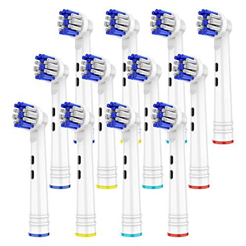 Ultra Flexisoft Electric Toothbrush Replacement Heads Compatible with Oral B Electric Toothbrush Extra Soft Bristles Brush Heads Precision Cleaning 12 Pack