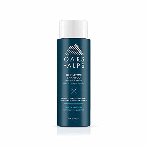 Oars + Alps Mens Sulfate Free Hair Shampoo made with Kelp and Algae Extracts, Fresh Ocean Splash, 12 Fl Oz