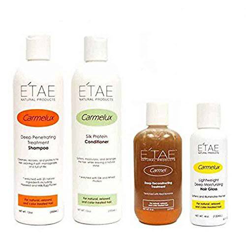 Etae Natural Products Carmelux Shampoo Conditioner Gloss E’tae Carmel Treatment Combo Kit