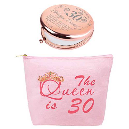 30th Birthday Gifts for Women, 30th Birthday Gifts Makeup Bag, Birthday Gifts for 30 Year Old Woman, Dirty 30 Gift, 30 Birthday Gifts for Women, 30th Birthday Mirror, 30th Birthday Cosmetic Bag