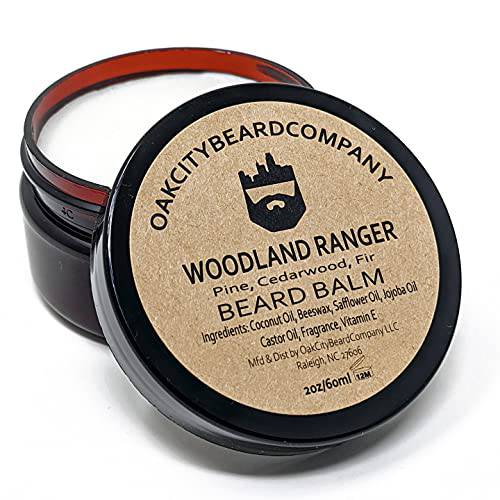 OakCityBeardCo. - Woodland Ranger - 2 Ounce - Beard Balm - Pine - Cedarwood - Fir - Beard Conditioner