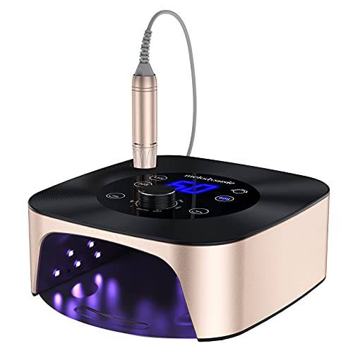 MelodySusie Professional 2 in 1 Nail Drill with Nail Lamp, 30000 RPM Nail Drill, Nail Dryer with 4 Timer Setting Sensor for Acrylic Gel Poly Nails Removing and Curing, Salon Home Use