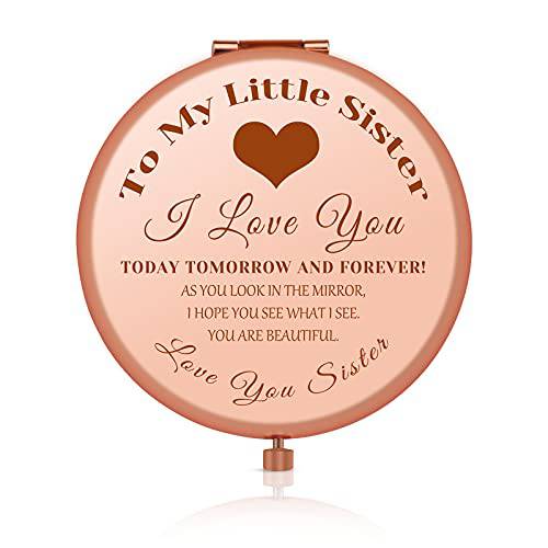 Best Sister Birthday Gift from Sister Brother Frosted Compact Makeup Mirror for Sister Best Friend Bestie for Christmas Wedding Graduation Gifts Ideas Friendship Gift Soul Sister Gift for Friends
