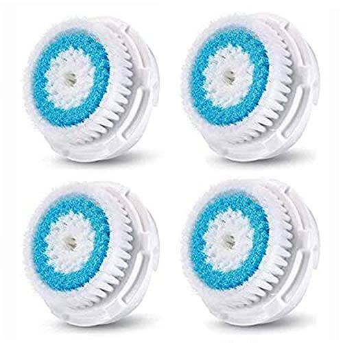 Replacements Facial Cleansing Brush Heads，Facial Brush Head Replacements (4 Blue)