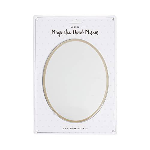 U Brands Magnetic Gold Locker Mirror, 5.5” x 7”