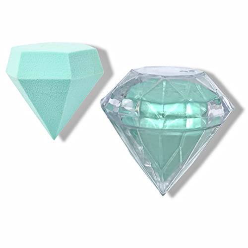 Diamond Makeup Sponge + Storage Diamond Case (Teal)