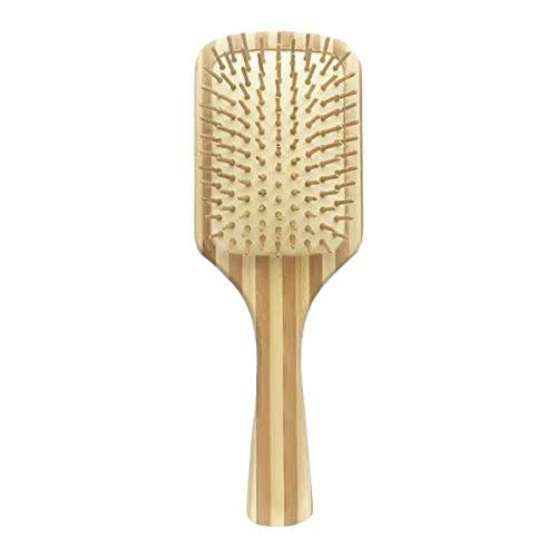 Bamboo Wood Large Paddle Hair Brush for Women Men and Kid, Natural Bamboo Bristles Hairbrush Fit All Types Hair - Large Paddle