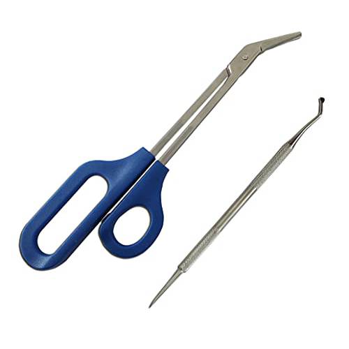 Long Handle Toenail Scissors for Adult Seniors & Easy Reach Long Handled Clipper for Thick Toe Nail with Ingrown Toenail File