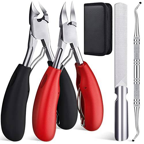 Orelex Toenail Clippers for Seniors Thick Toenails, Toe Nail Clippers Set for Ingrown Toenail, Men and Adults, Professional, Super Sharp Curved Blade Grooming Tool, Predicure,