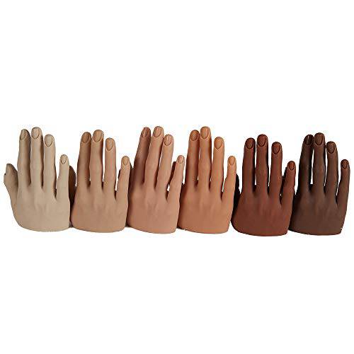 Practice Hand for Acrylic Nails Silicone Practice Hand with Insertable Nails Perfect for Nail Art Beginners/Nail Salon Artists Color4 Right Hand