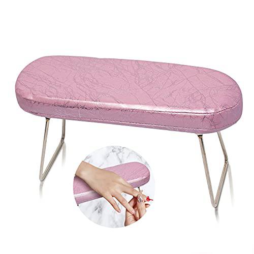 TOEDO Nail Arm Rest Table, Nail Arm Rest Pillow Foldable Stainless Steel Stand Nail Armrest Desk Station Cushion Professional Manicure Hand Pillow For DIY Salon Nail Art