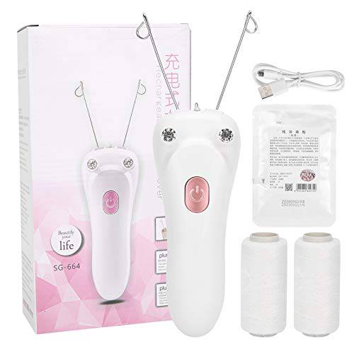 Ladies Facial Hair Remover Electric Women’s Beauty Epilator, Cordless Electric Facial Threading Hair Removal for Women, Rechargeable Face Hair Remover Cotton Thread Epilator Body Hair Removal Device