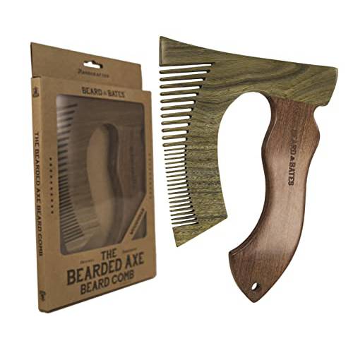 THE BEARDED AXE BEARD COMB | Woodsman | Green Sandalwood / Golden Sandalwood | Artisan Crafted