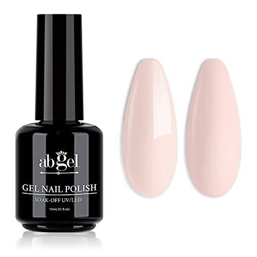 ab gel Gel Nail Polish, 15ml Nude Pink Color Soak Off Gel Professional UV LED Nail Gel Polish Art Manicure Starter Salon DIY at Home