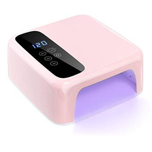 BETE Cordless Led Nail Lamp, Wireless Nail Dryer, 72W Rechargeable Led Nail Light, Portable Gel UV Led Nail Lamp with 4 Timer Setting Sensor and LCD Display, Professional Led Nail Lamp for Gel Polish