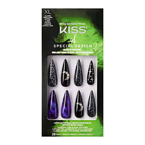 Kiss Halloween Special Design Nails - Be Prepareds, Extra Long Length, Stiletto Shape, 28 Fake Nails