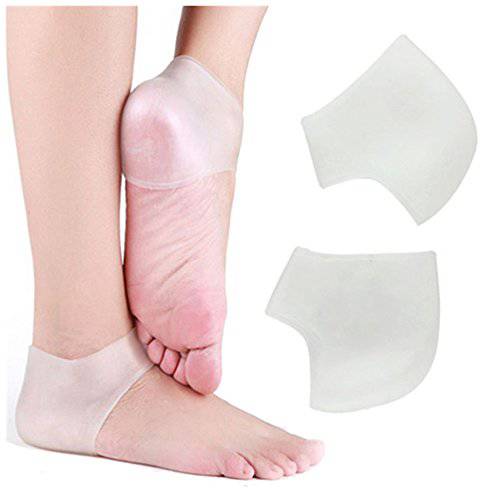 Dr.Pedi Gel Heel Sleeves Spur Relief Cushion Sleeve Unisex Silicone Moisturizing Heel Sock Protector Dry Cracked Skin Pain Repair Pedicure Reduce Pains of Plantar Fasciitis
