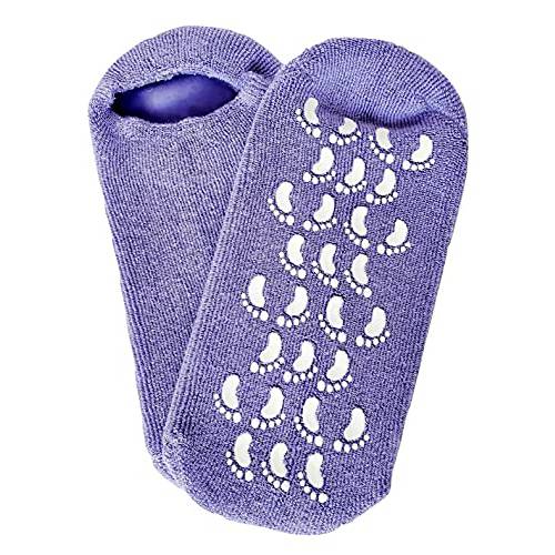 RUCCI Moisturizing Socks,Gel Socks, Gel Inner Lining Infused with Essential Oils -Reccomended for Rough feet, Calluses,Cracked Heels, Dry feet - Use with Favorite Lotions/ (Lavender Purple) Unisex