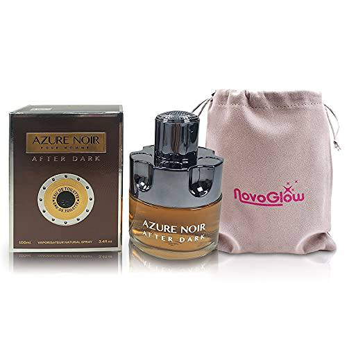 Azure Noir After Dark - Eau De Toilette Spray Perfume, Fragrance For Men- Daywear, Casual Daily Cologne Set with Deluxe Suede Pouch- 3.4 Oz Bottle- Ideal EDT Beauty Gift for Birthday, Anniversary