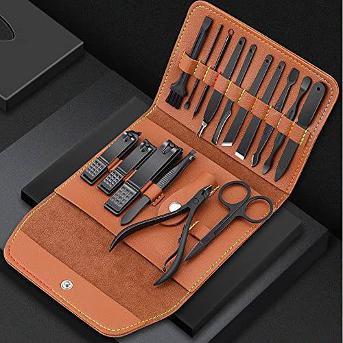 Manicure Set Professional Nail Clipper Kit, 16Pcs Stainless Steel Manicure Kit Gifts for Men Women, Manicure and Pedicure Set, Hand Foot Nail Care Tools Nail Grooming Kit with Portable Travel Case