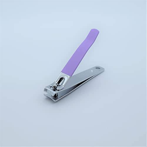 Revive Beauty Soft Touch Finger and Toe Nail Clippers, Easy Grip for Control, Stainless Steel, Sharp Edges - Purple