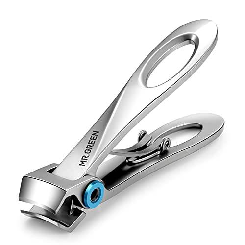 MR.GREEN Nail Clippers Wide Jaw Opening Fingernail Cutter Stainless Steel Toenail Scissors Manicure Tools (Blue)