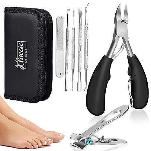 Nail Clippers Set for Thick Nail, Toenail Clippers Fingernail Clippers & Toe Nail Clippers for Adults, Men and Women (7 Pcs) Ultra Wide Jaw Opening Large Nail Clippers Stainless Steel Nail Cutter…
