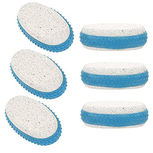 Iconikal Pumice Exfoliating Stone with Rubber Grip, 6-Pack (Blue)