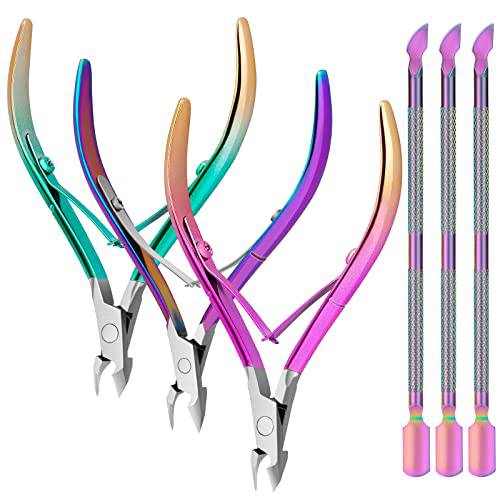 Cuticle Trimmer with Cuticle Pusher Cuticle Nipper Cuticle Remover Cutter Stainless Steel Nail Cuticle Trimmer Manicure Pedicure Tools for Nail