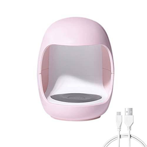 Mini UV LED Nail Lamp, Cute Egg Nail Phototherapy Lamp, USB Mini Nail UV Light with timing function, Portable USB Nail Dryer for Fingernail & Toenail(with Charging Cable) (Pink)