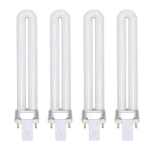 Lurrose Replacement 9W U-Shaped 365nm Lamp Bulb Tube Nail Art Dryer UV Lamp Bulbs, 4pcs