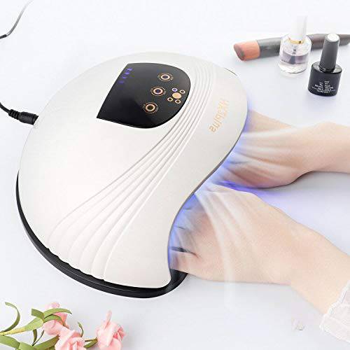 180W UV LED Nail Lamp with 60 Beads, UV Light for Nails Gel Polish, Nail Gel Polish Dryer Curing Lamp with Warm and Cold Mode, Portable Nail Art Tools for Fingernail Toenail