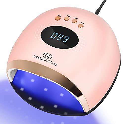 UV LED Nail Lamp, 158W Fast Gel Nail Light for Gel Polish, Professional Curing with 45 Lamp Beads, LED Gel UV Nail Dryer with 4 Timer Setting Auto Sensor for Fingernail and Toenail Home Salon Use