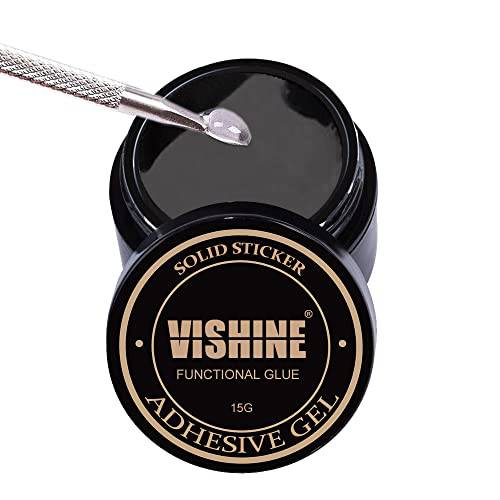 Vishine Solid Nail Tips Gel Glue, Nail Extension Gel, Nail Art Gel Paint Solid Patch Glue, Rhinestone Glue Gel, Glue For Press On Nails For Nail Easy Diy At Home 15g