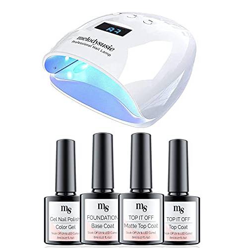 Melodysusie UV LED Nail Lamp True 54W Professional Nail Dryer for Gel Nail Polish Curing Lamp with 3 Timer Setting, Automatic Sensor, LCD Display, Detachable Tray Nail Art Tools Accessories