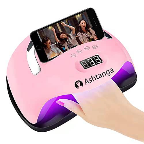 ASHTANGA Portable Dry Nail Kit Manicure Nail Tool Set, Nail Dryer, 168W Nail Gel Polish UV Light, with 4 Timers, Faster Portable Nail Curing Machine for Hands and Feet of All Gel Polish