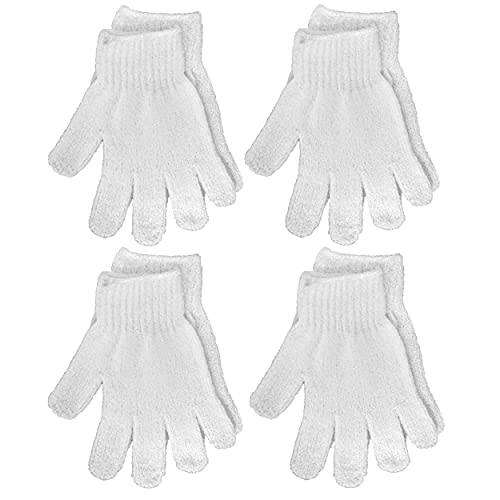 Aquasentials Exfoliating Bath Gloves (4 Pairs) (White Only)