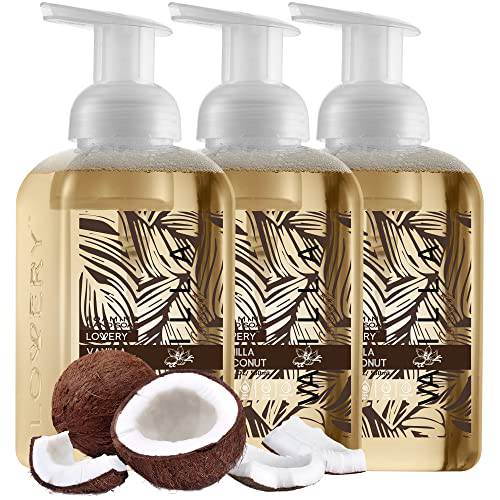 Foaming Hand Soap - Pack of 3 - 53.7 fl oz, Moisturizing Hand Soap with Aloe Vera & Essential Oils - Alcohol Free Hand Wash in Vanilla Coconut Fragrance - Scented Hand Wash for Kitchen or Bathroom