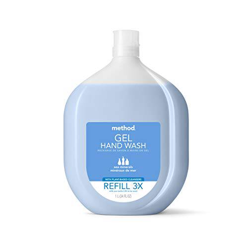 Method Gel Hand Soap Refill, Sea Minerals, Recyclable Bottle, 34 oz, 1 pack