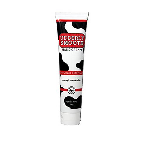 Udderly Smooth Hand Cream, non-greasy skin moisturizer for dry skin, lightly fragranced 4 Ounce tube
