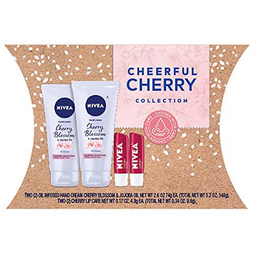 NIVEA Cheerful Cherry Gift Set, NIVEA Hand Cream and NIVEA Lip Balm, Hand Cream and Lip Balm Gift Box