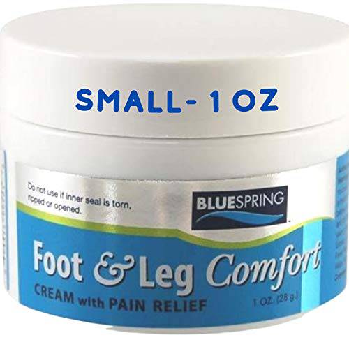 BlueSpring Foot Pain Cream - Foot & Leg Comfort with Pain relief Cream, Emu Oil Promotes Healthy Circulation Soothing Body Aches -Cooling Peppermint Foot Cream for Diabetic and Sensitive Skin - 8 oz