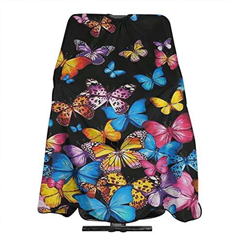 ONE TO PROMISE Butterfly Barber Cape Colorful Butterfly Hair Cut Salon Cape,Hair Stylist Hairdresser Styling Cape,Waterproof Haircut Apron Cover up for Adults,55X66