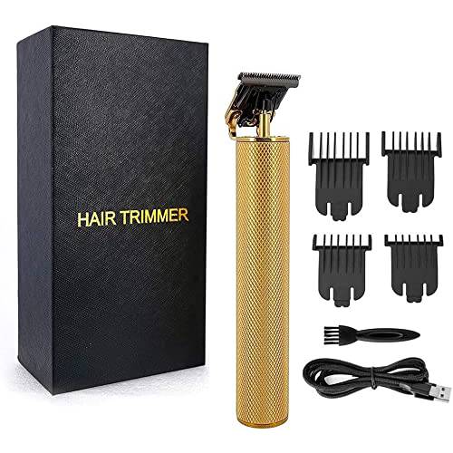 Hair Clippers for Men - Professional Zero Gapped Hair Beard Trimmer Kit for Family Barbers - Rechargeable T Blade Outliner Clipper with Guide Combs