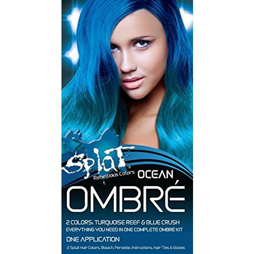 Splat | Ombre Ocean | Original Complete Blue Ombre Hair Dye Kit | Semi Permanent | Vegan | 30 Wash