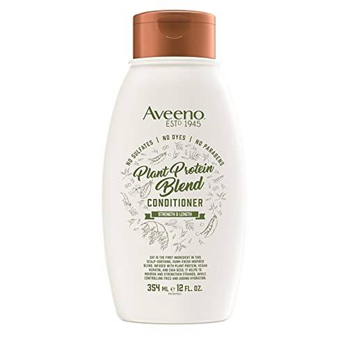 Aveeno Strength & Length Plant Protein Blend Conditioner, Vegan Formula for Strong Healthy Looking Hair, 12 Fl Oz