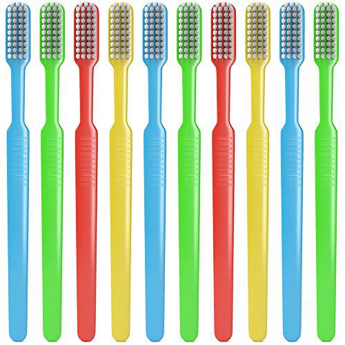 Blasting Health Bulk Disposable Soft Bristles Toothbrushes, Individually Wrapped, Assorted Colors, 39 Tufts - 100 Pack (Pre-Pasted)