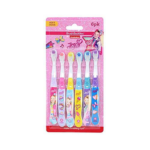 JojoSiwa Brush Buddies Kid’s Toothbrush (6 Pack), Soft, Small