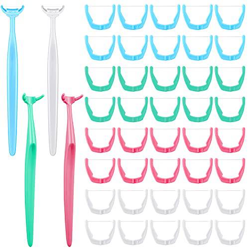 Flossers for Adults Dental Floss Refill Heads Reusable Dental Flosser Handle with Refill Heads Unflavored Colorful Interdental Toothpick Flosser for Adult Kid Teeth Cleaning, 4 Colors (404 Pieces)